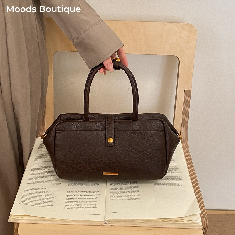 Luxury Bags Vegan Leather - MOODS Vintage Top-handle Bags For Women