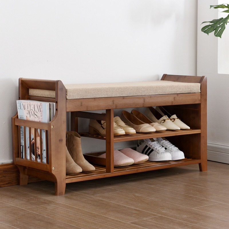 Luxury Bags Levels - Retro style bamboo shoe cabinet, light