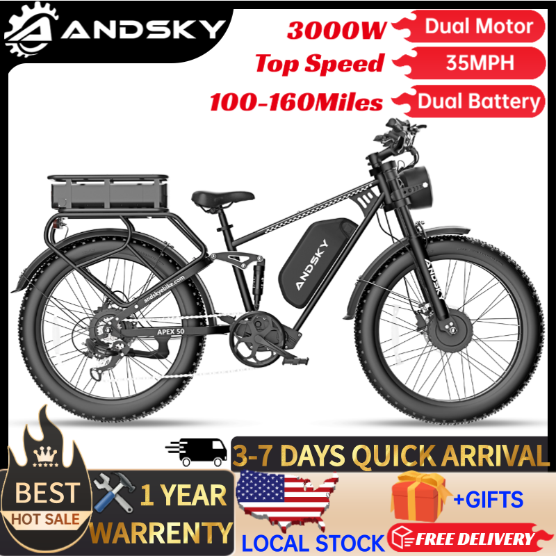 Luxury Bags Levels - ANDSKY Apex50 AWD Electric Bike 3000W