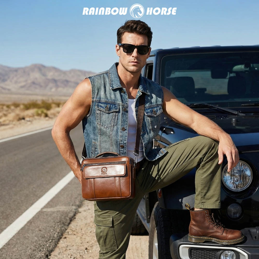 New men's mini crossbody bag,  - огляд і ціна Key Holder Leather Pouch