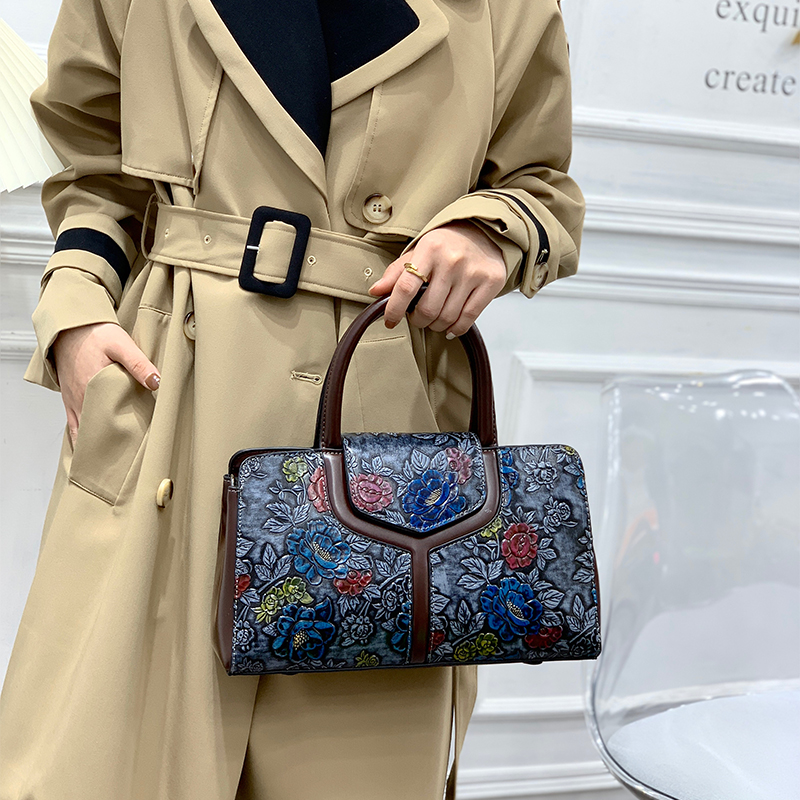 Vintage Floral Embossed Boston - огляд і ціна Luxury Bags Vegan Leather