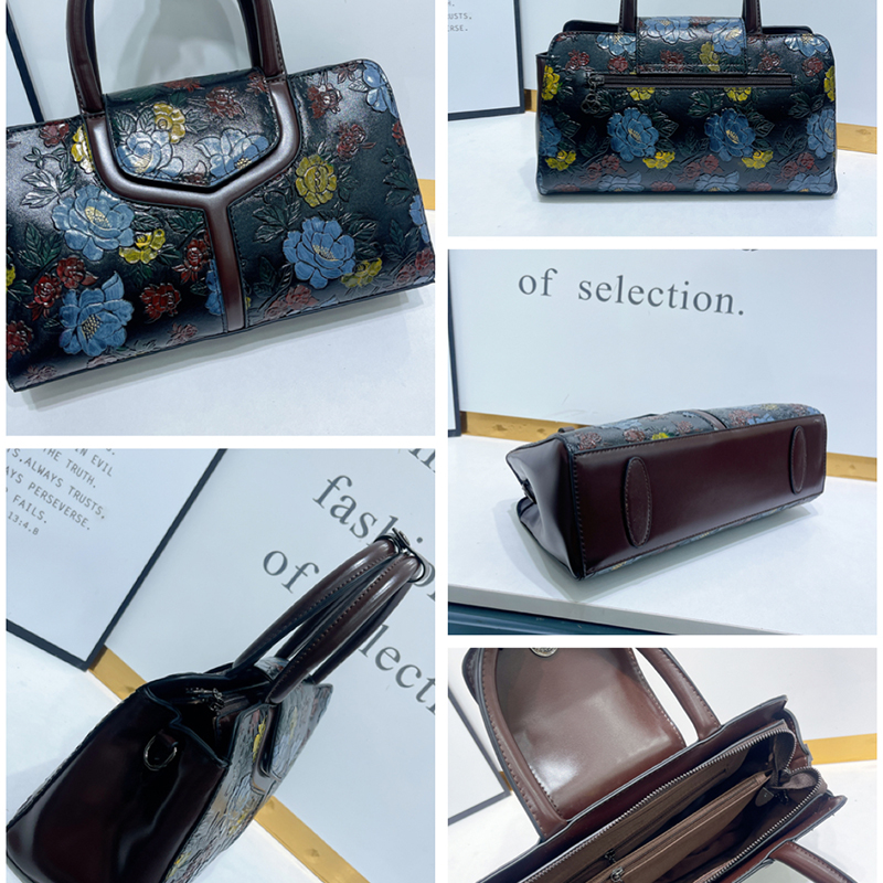 Vintage Floral Embossed Boston - огляд і ціна Luxury Bags Vegan Leather