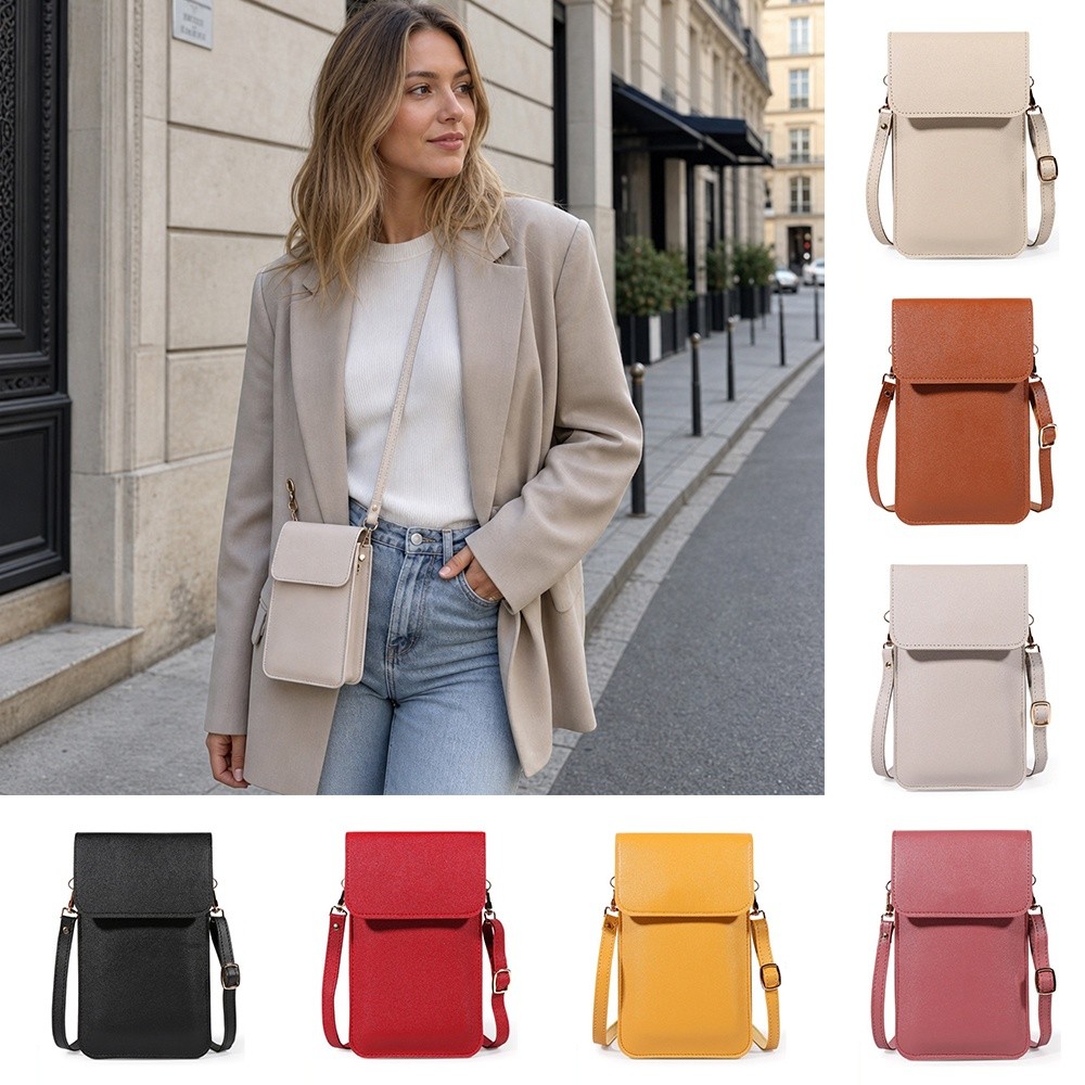 PU Leather Touch Screen Phone  - огляд і ціна Wristlet Wallet Zipper