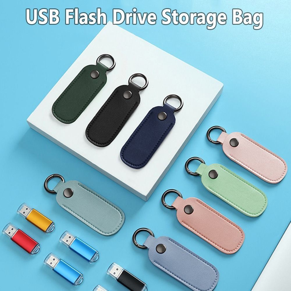 8 Colors U Disk Pouch Key Ring - огляд і ціна Key Holder Leather Pouch