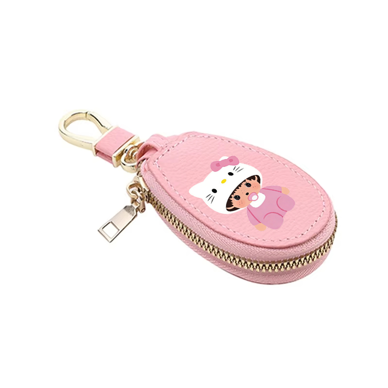 1pcs MONCHHICHI Leather Zipper - огляд і ціна Key Holder Leather Pouch