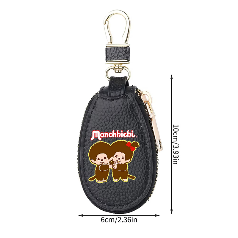 1pcs MONCHHICHI Leather Zipper - огляд і ціна Key Holder Leather Pouch