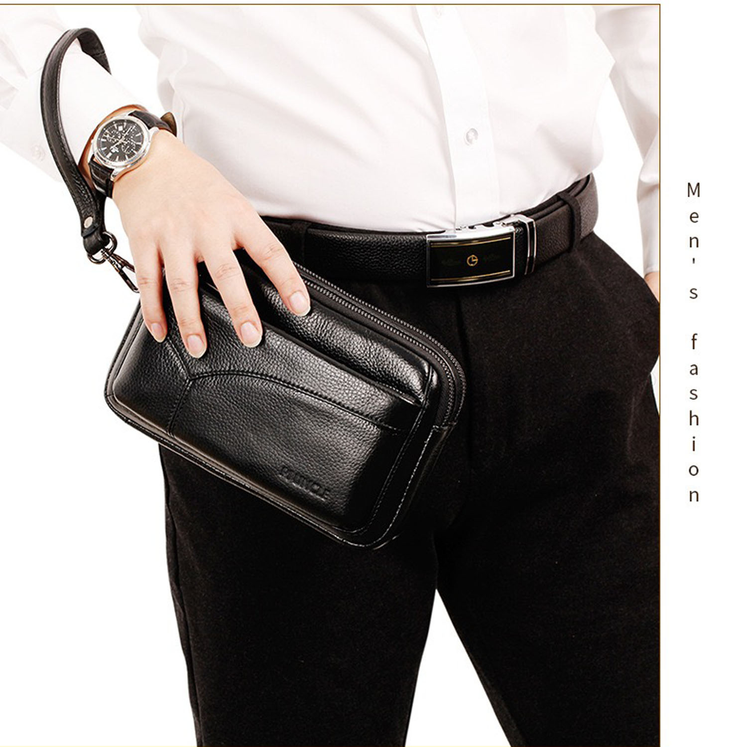 Men's Genuine Leather Fashion  - огляд і ціна Wristlet Wallet Zipper