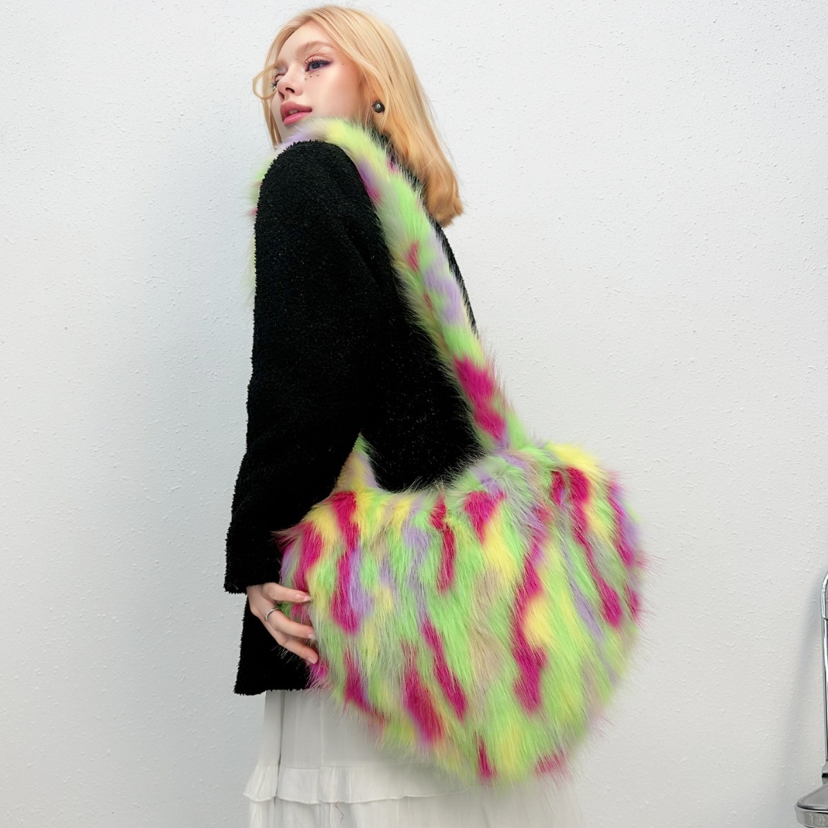 Cross-Border Fox Fur Shoulder  - огляд і ціна Luxury Bags Vegan Leather